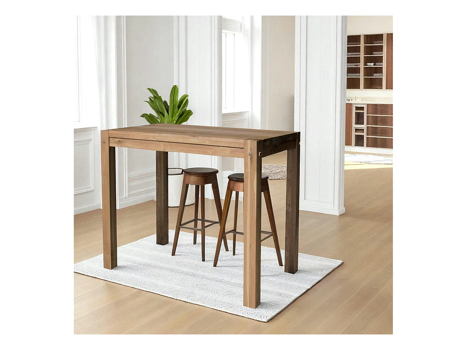 Mange-debout bois massif - plateau chêne 180 cm FJORD