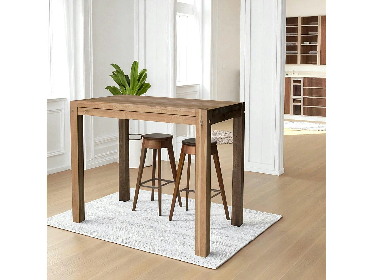 Mange-debout bois massif - plateau chêne 180 cm FJORD