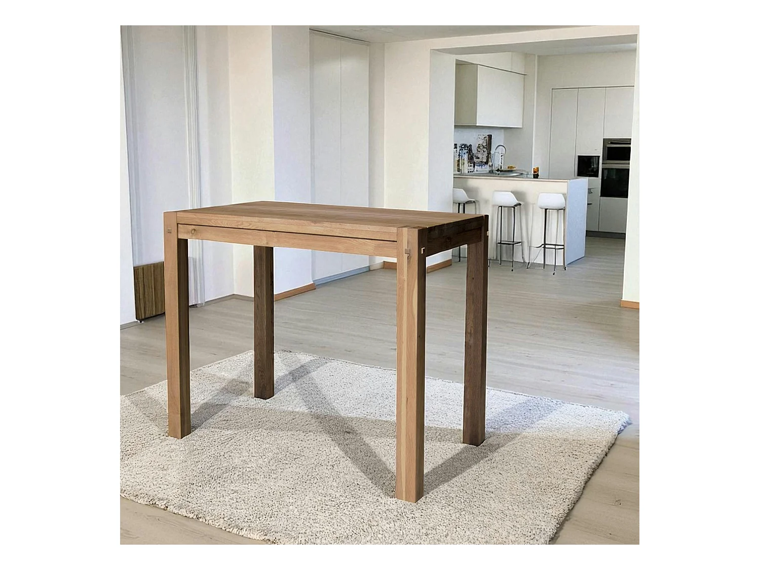 Table haute de cuisine en bois - plateau chêne 150 cm FJORD