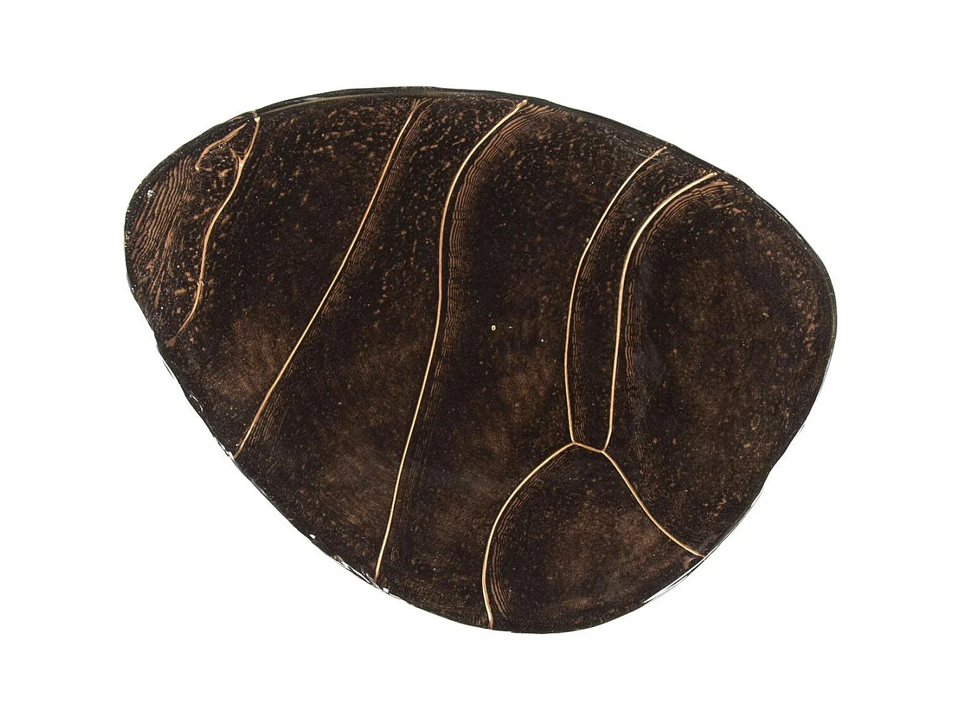 Table basse verre – finition cuivre antique, 35 cm LAGUNA