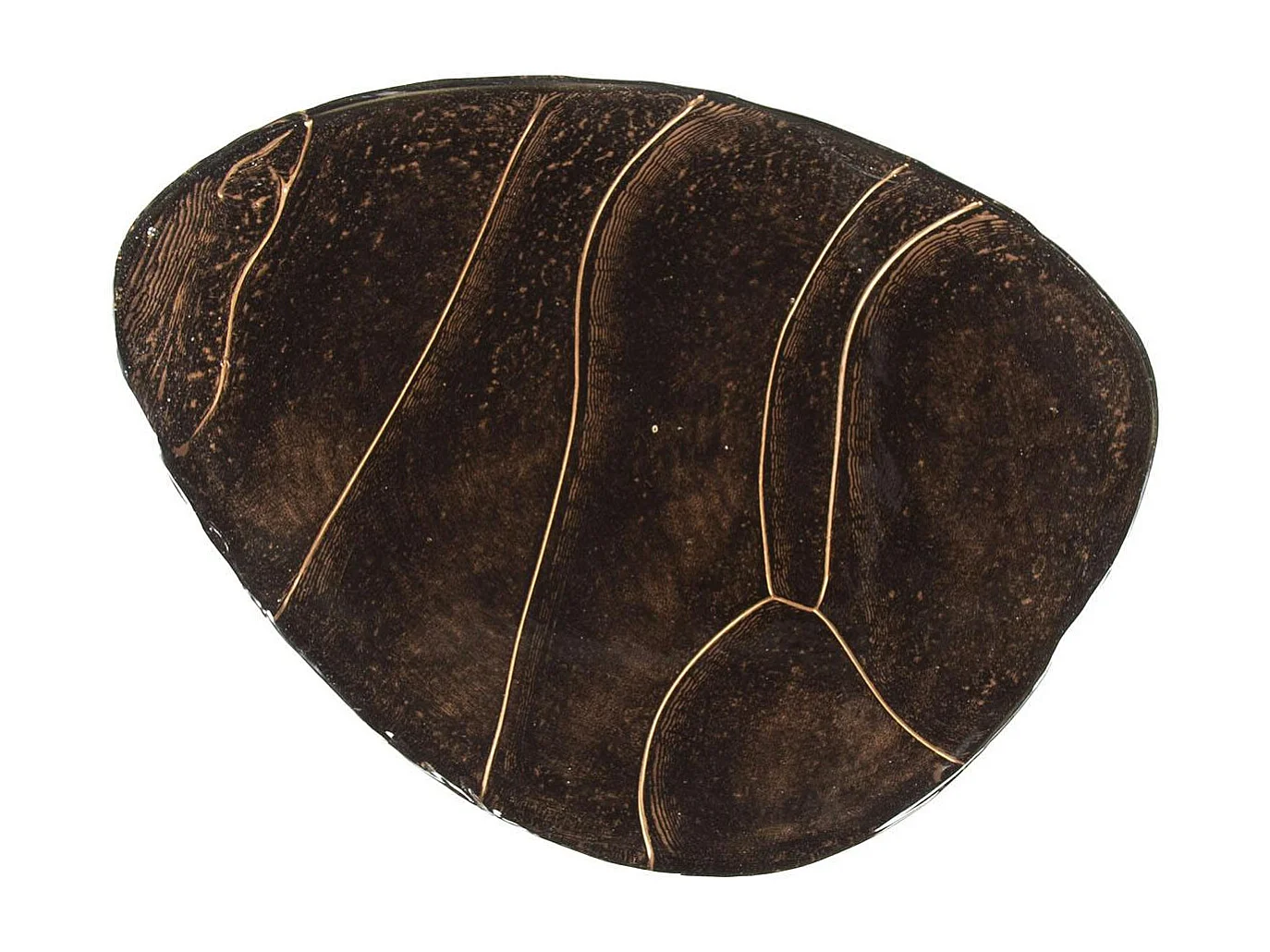 Table basse verre – finition cuivre antique, 35 cm LAGUNA