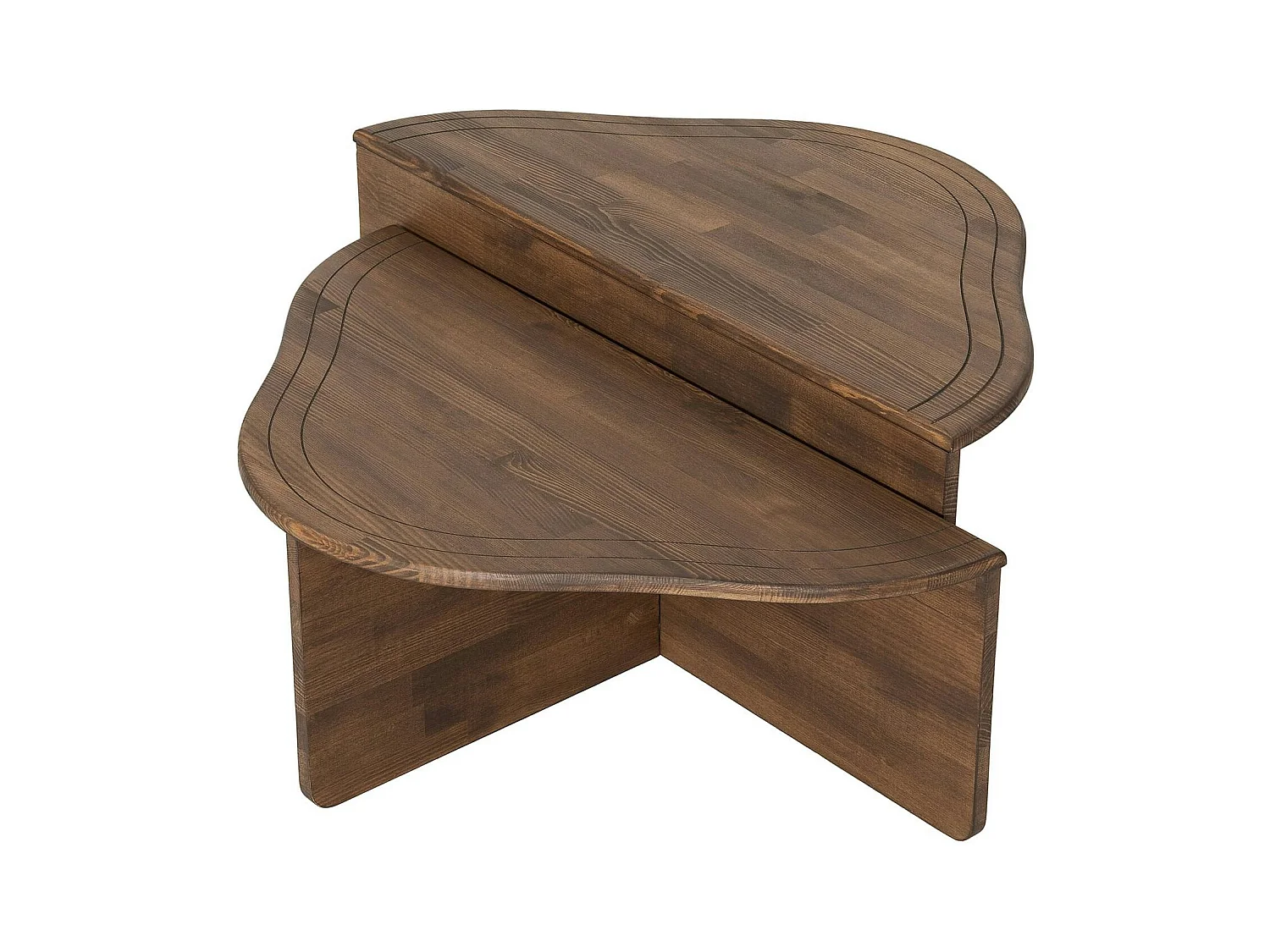 Table basse en bois brun - organique, 2 hauteurs LINARES