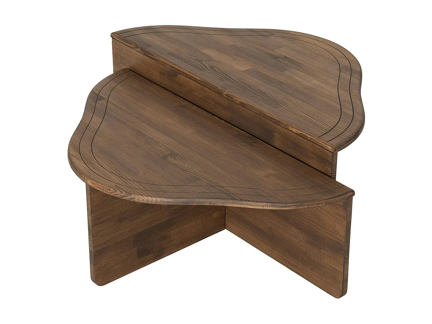 Table basse en bois brun - organique, 2 hauteurs LINARES