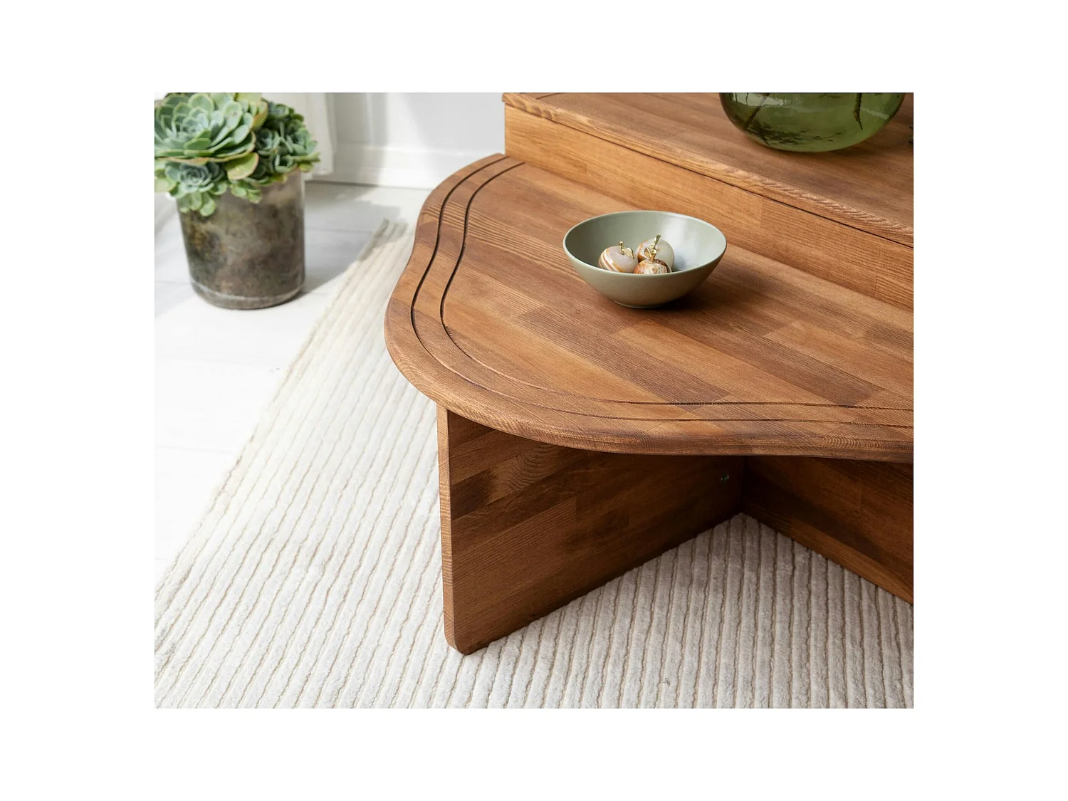 Table basse en bois marron - organique, 2 hauteurs LINARES