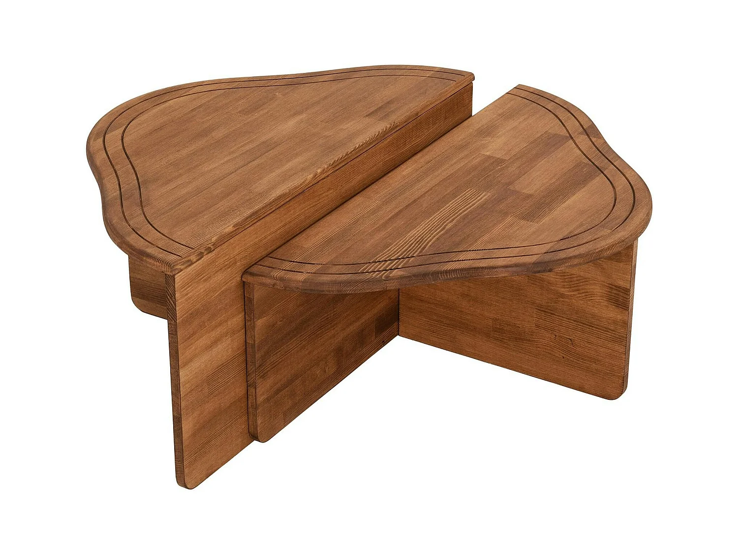 Table basse en bois marron - organique, 2 hauteurs LINARES