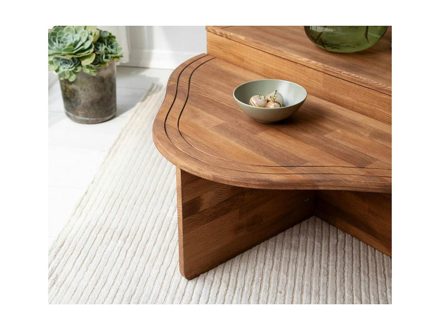 Table basse en bois marron - organique, 2 hauteurs LINARES