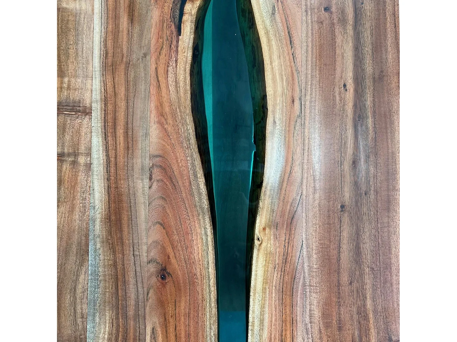 Table basse rivière epoxy lagon et bois d'acacia BORA
