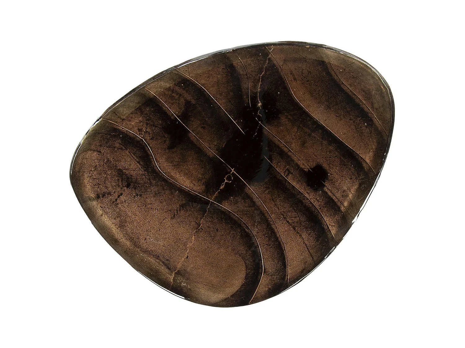 Table basse verre – finition cuivre antique, 40 cm LAGUNA