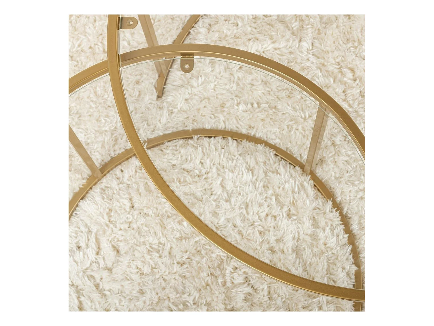 Table gigogne en verre - cadre doré (lot de 2) ⌀80 cm TULUM