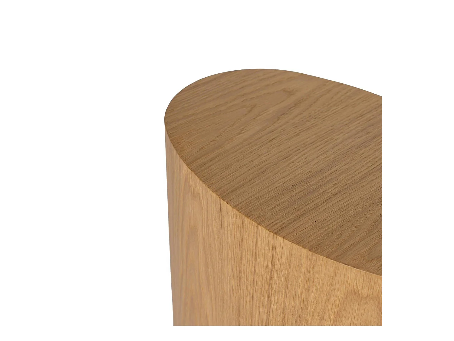 Bout de canapé design effet bois - forme ovale (2 pièces) MARFA