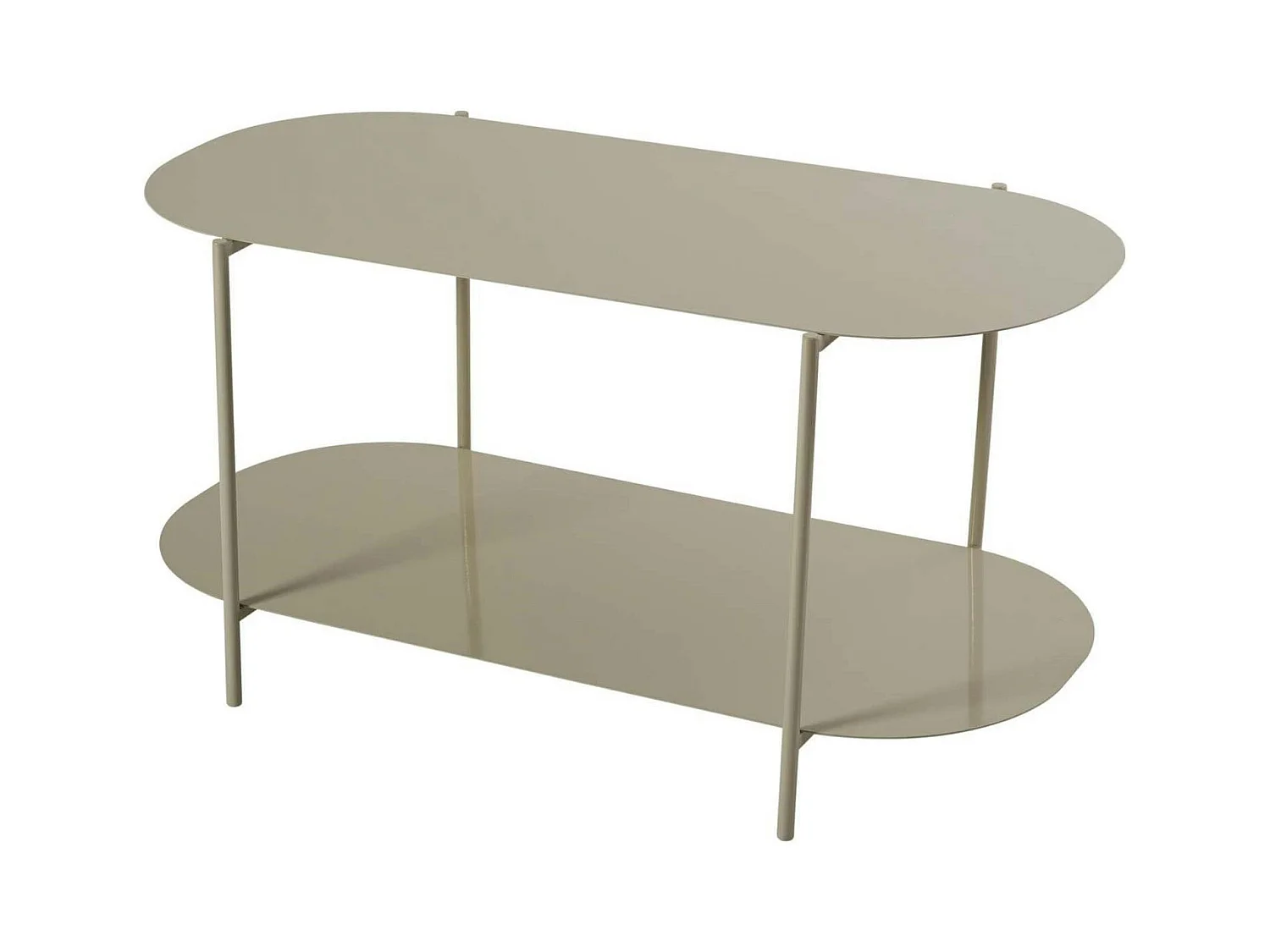 Table basse double plateau taupe - forme ovale SFAX