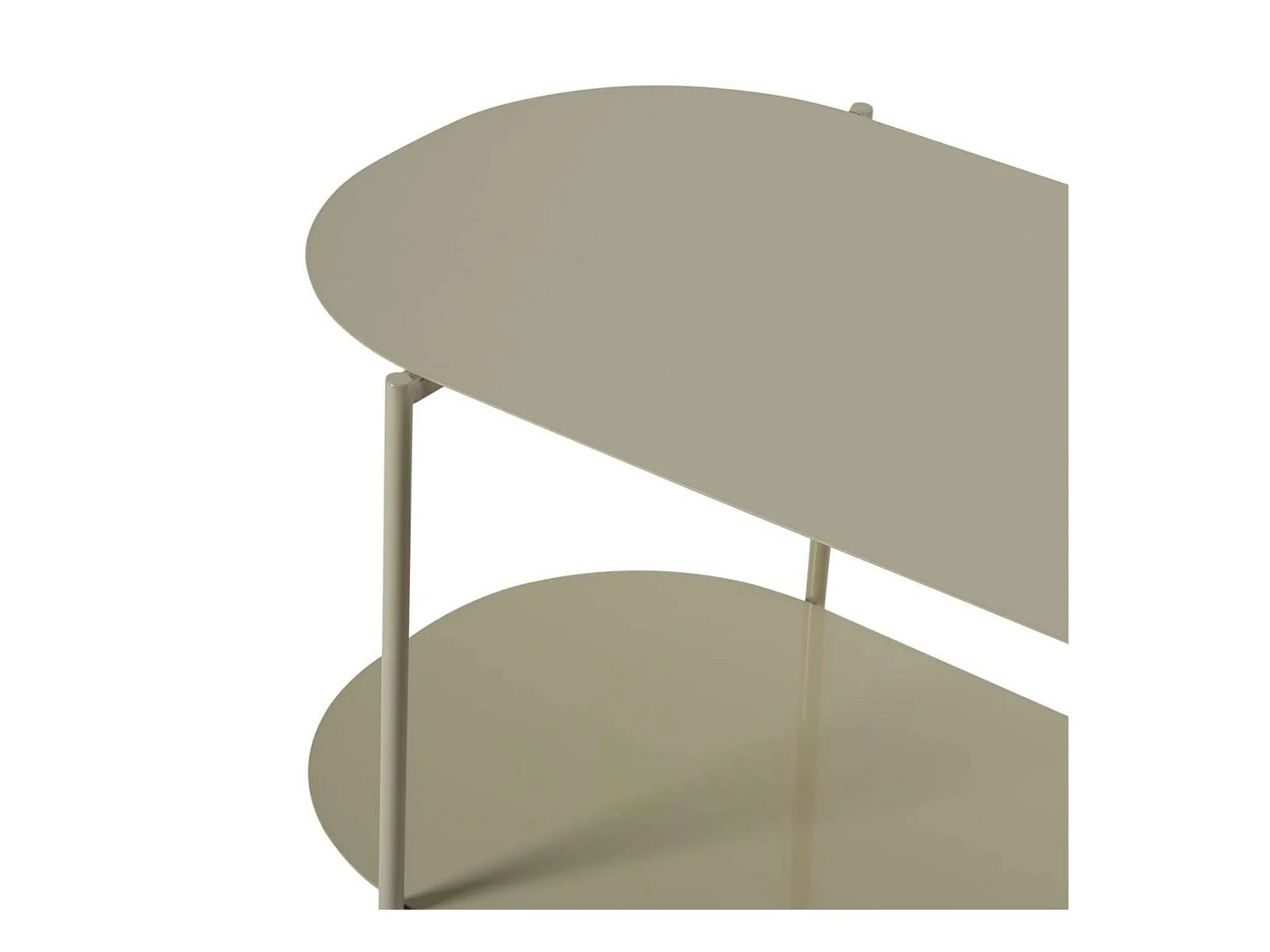 Table basse double plateau taupe - forme ovale SFAX