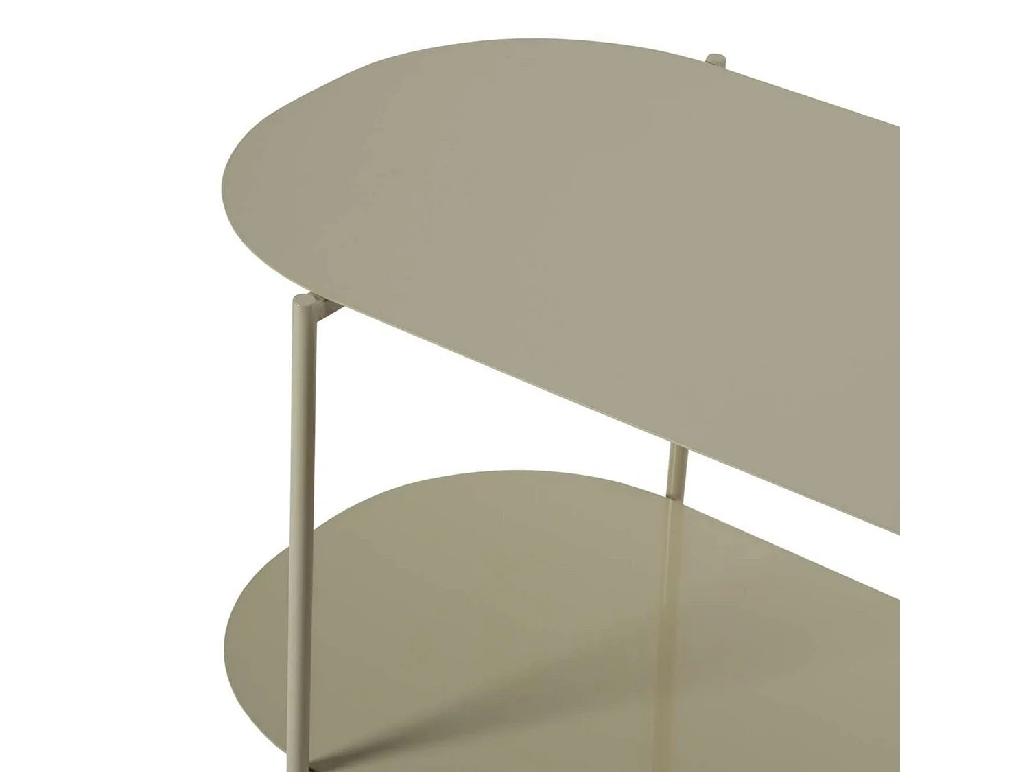 Table basse double plateau taupe - forme ovale SFAX