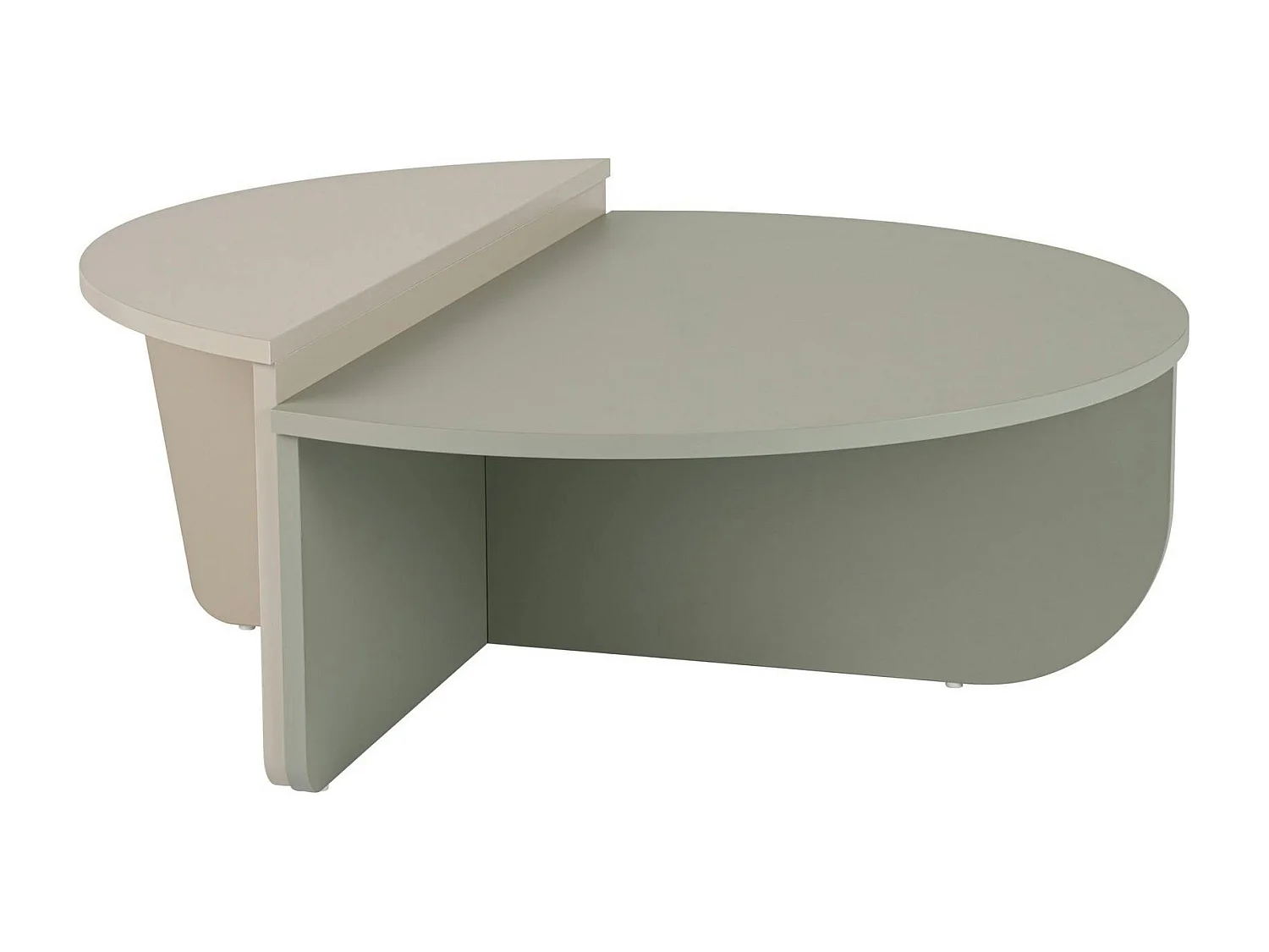 Table basse moderne vert sauge & beige - 2 hauteurs MARFA