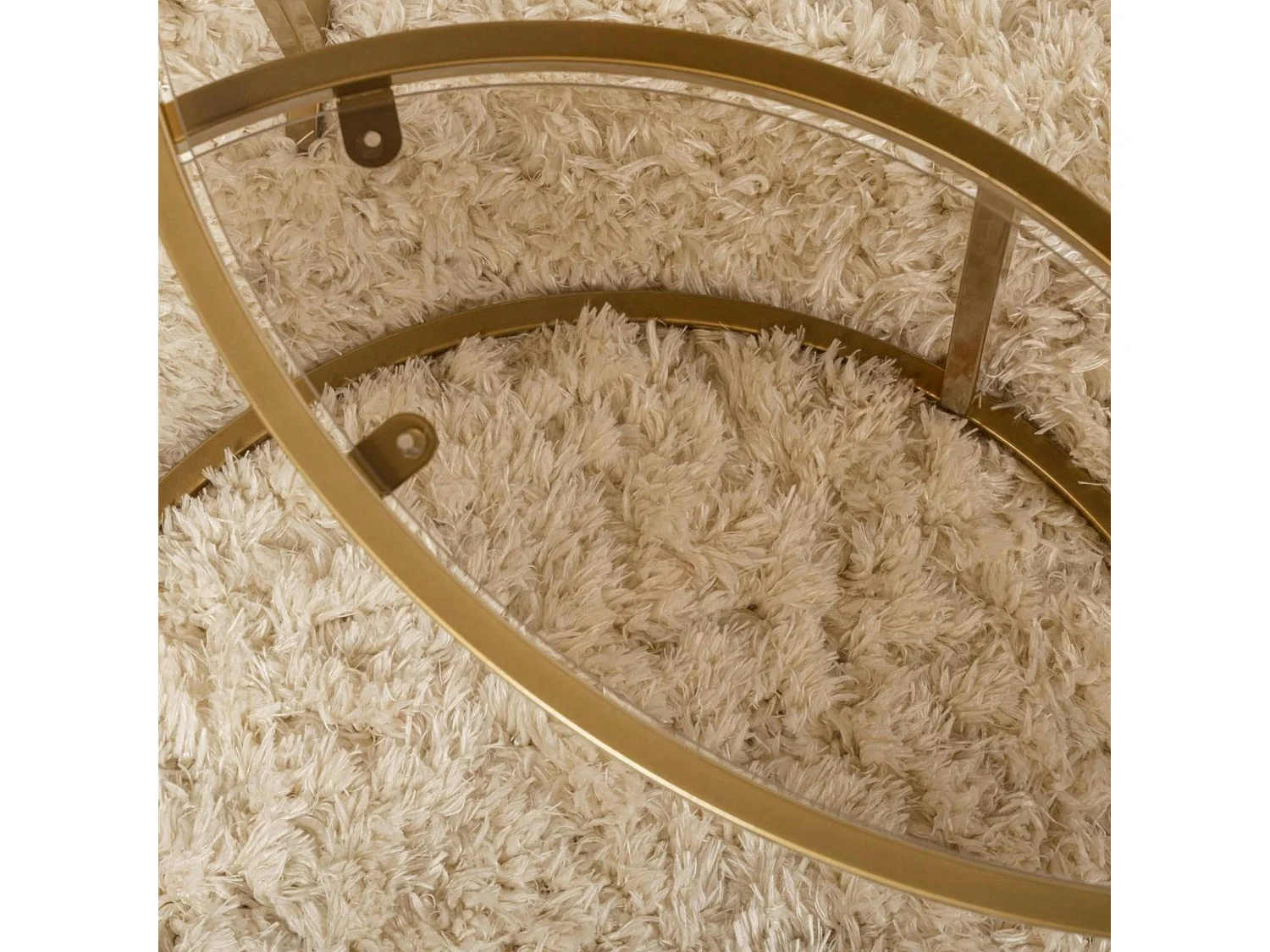 Table gigogne verre ambré - cadre doré (lot de 2) ⌀80 cm TULUM