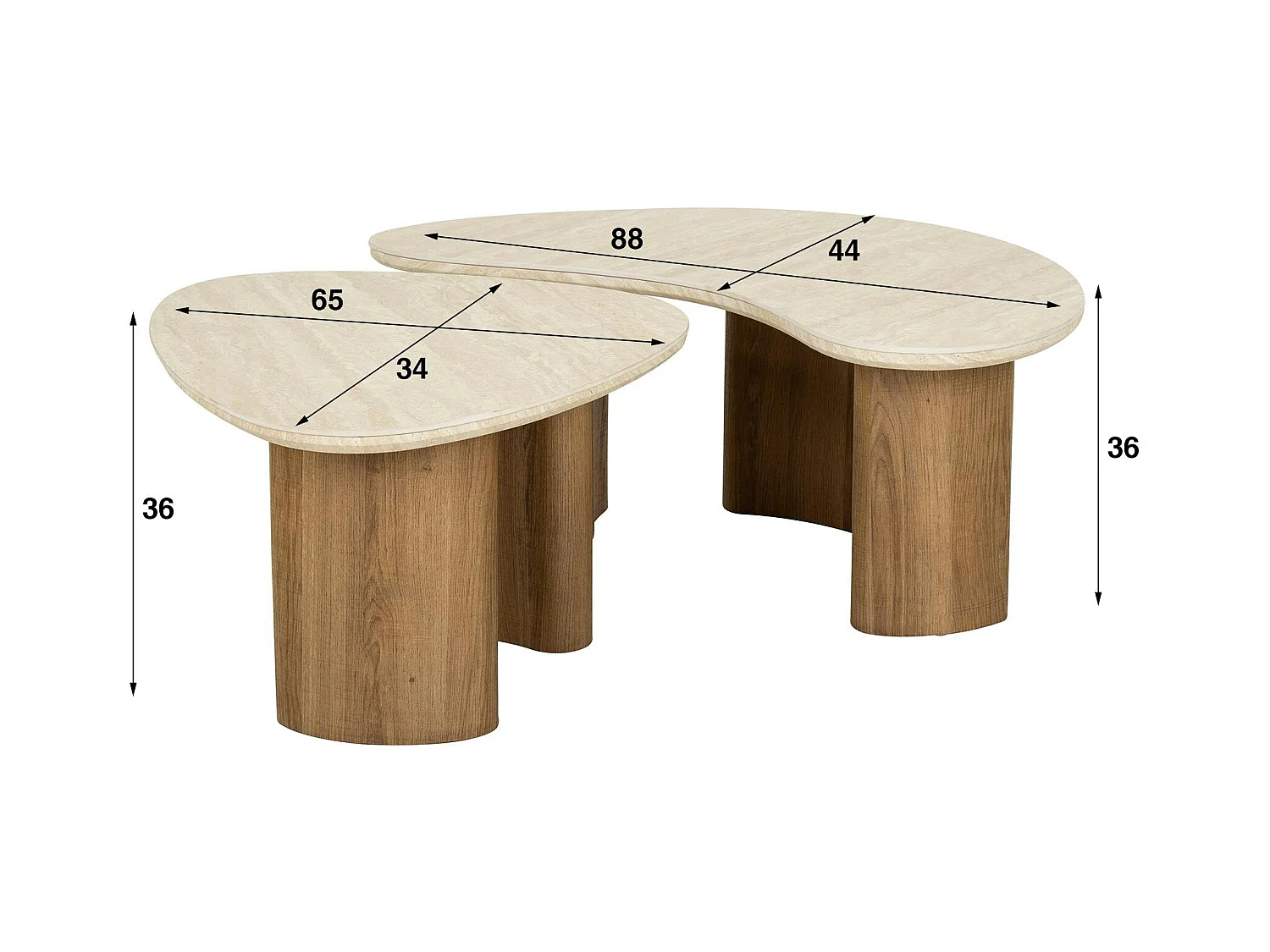 Table de salon contemporaine (ensemble de 2) ASCOLI