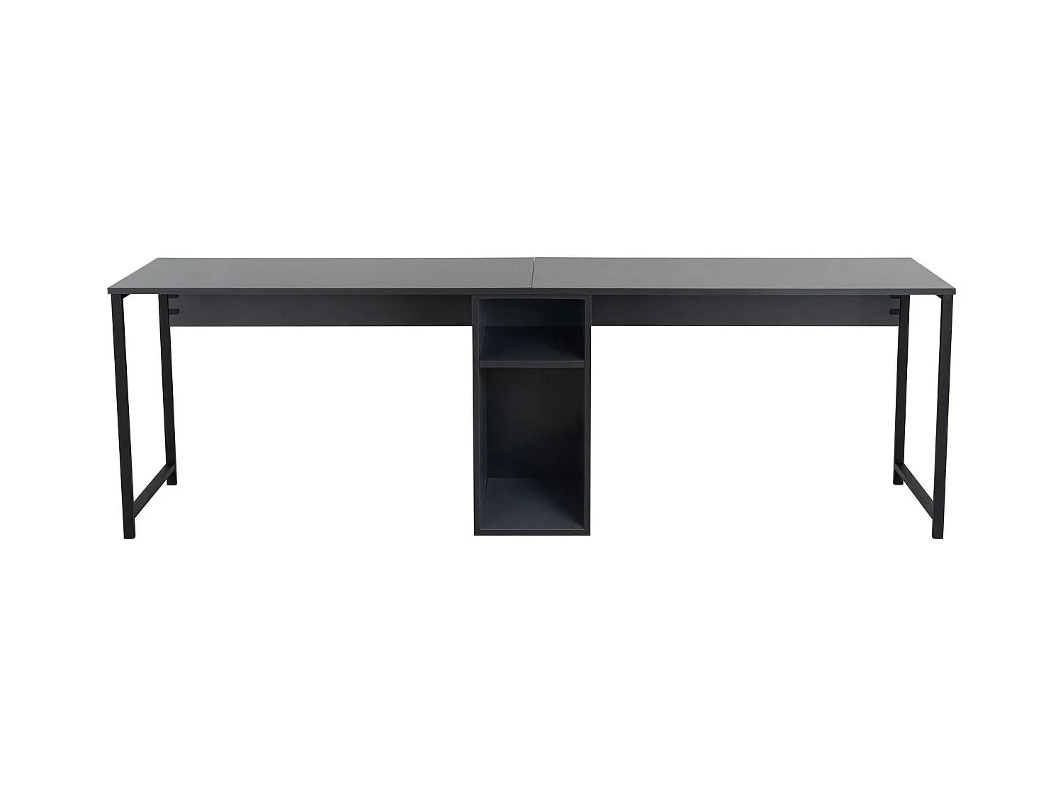 Bureau double noir - rangement central intégré MARFA