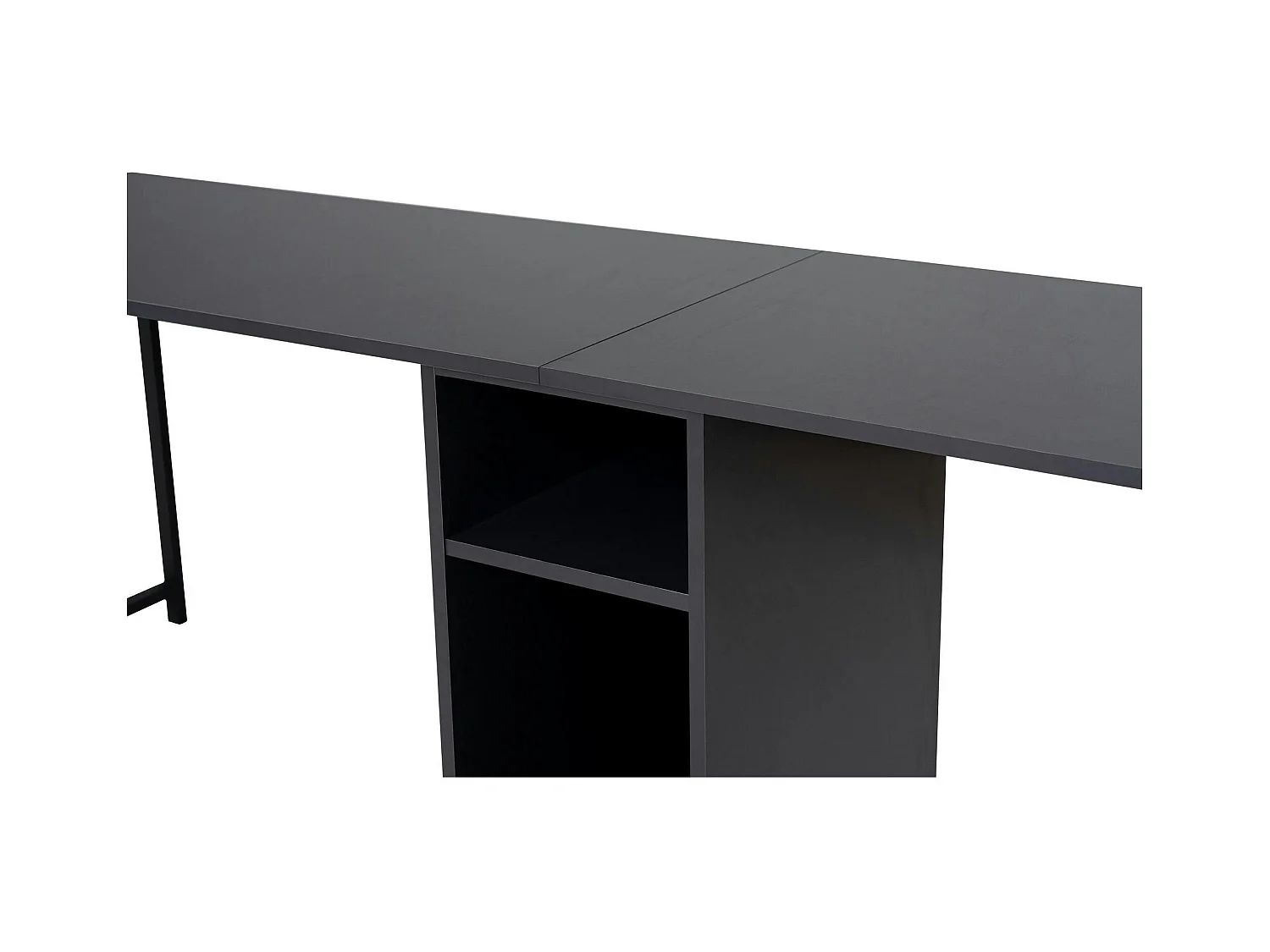 Bureau double noir - rangement central intégré MARFA