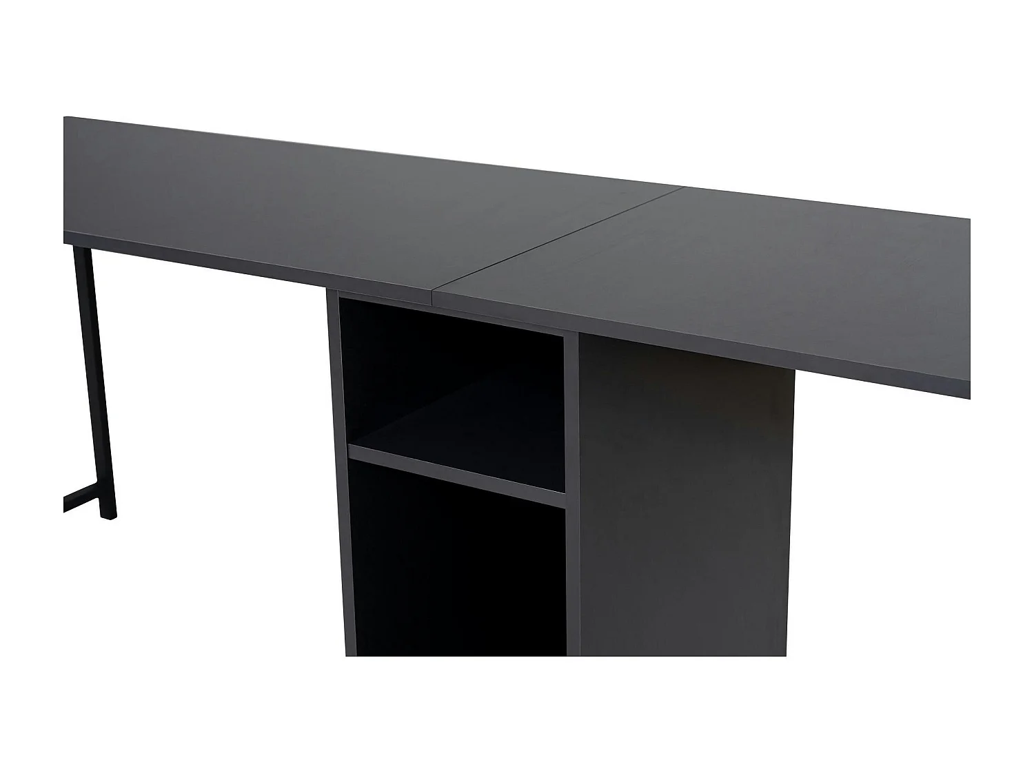 Bureau double noir - rangement central intégré MARFA