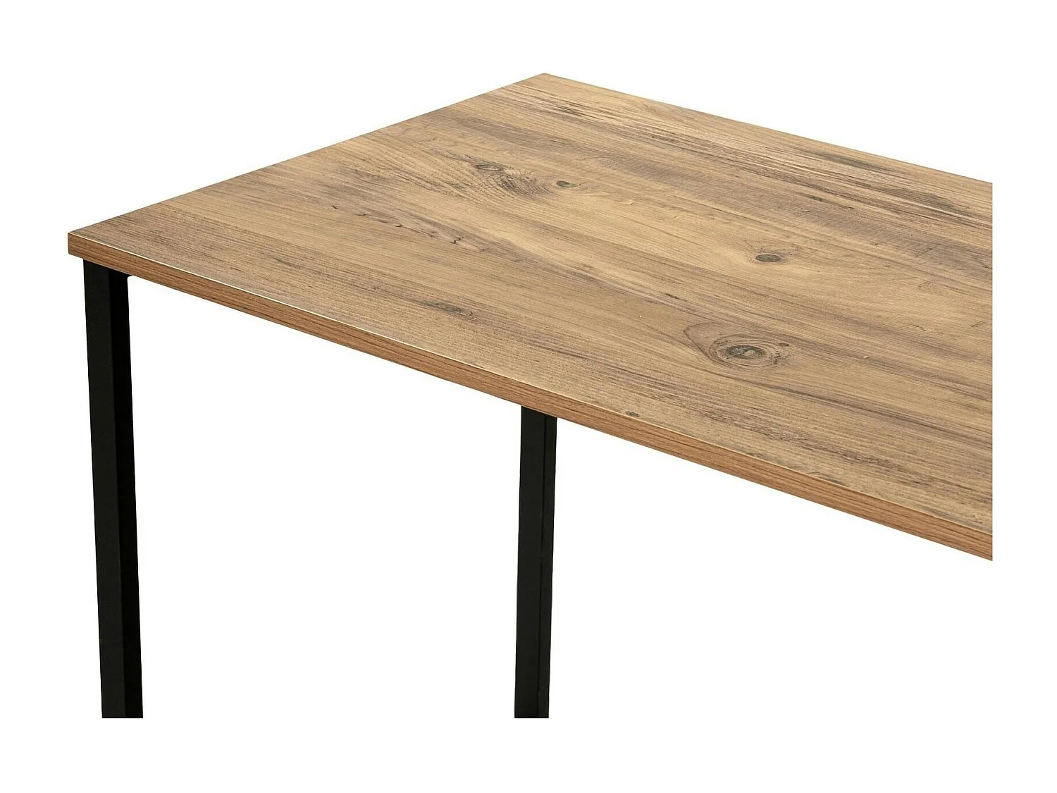 Bureau double avec rangement central - plateau effet pin MARFA