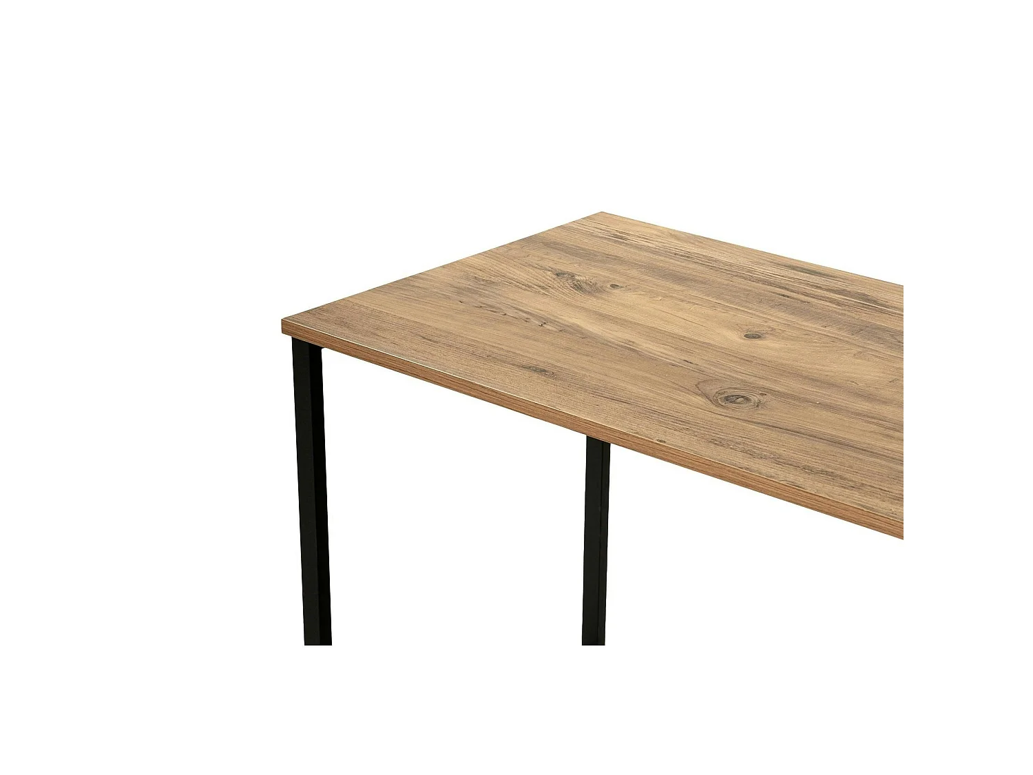 Bureau double avec rangement central - plateau effet pin MARFA