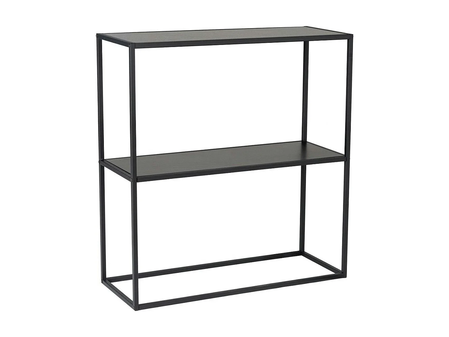 Console d'entrée en métal noir - 2 plateaux JENA