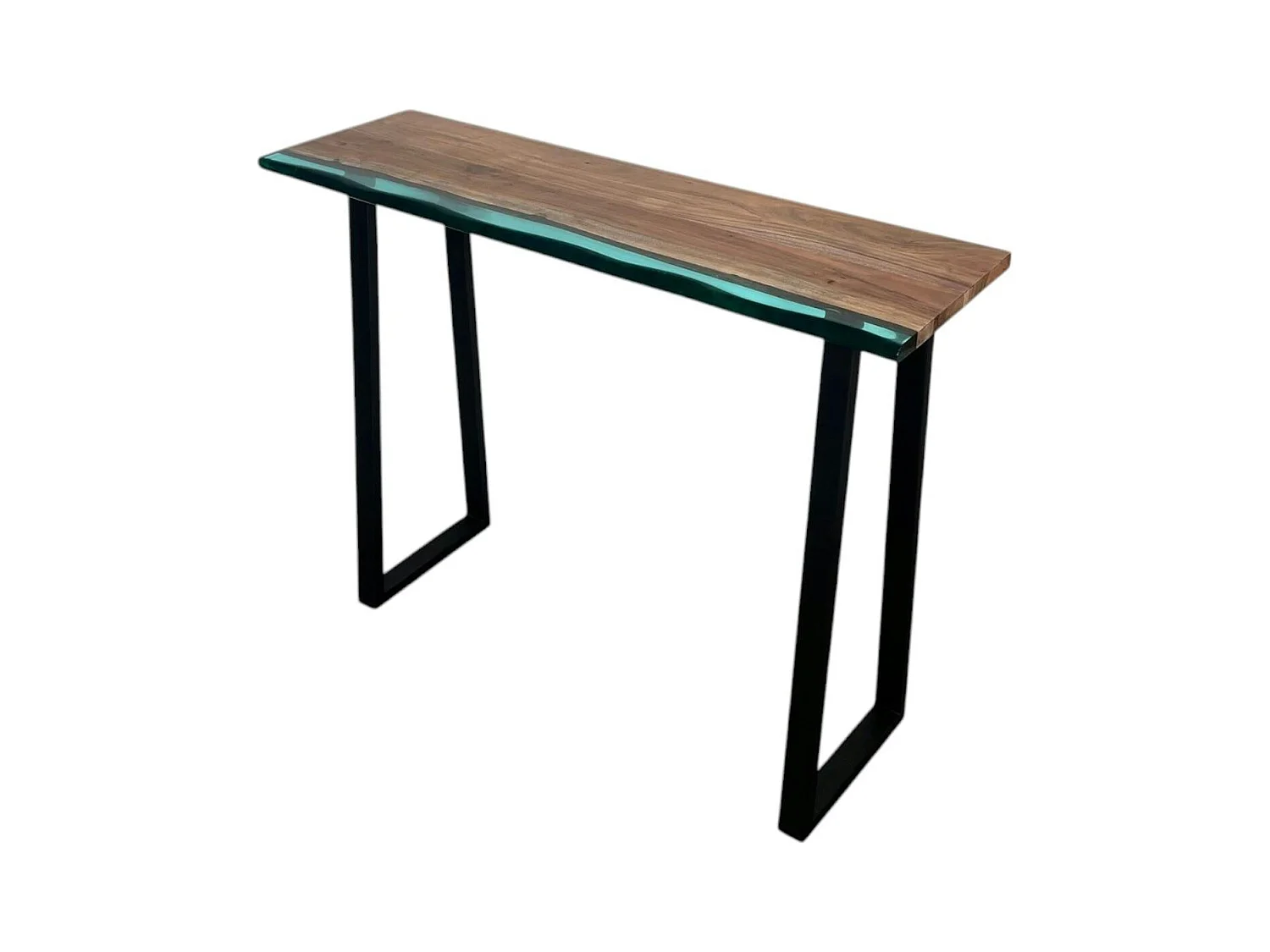 Console epoxy lagon et bois d'acacia BORA