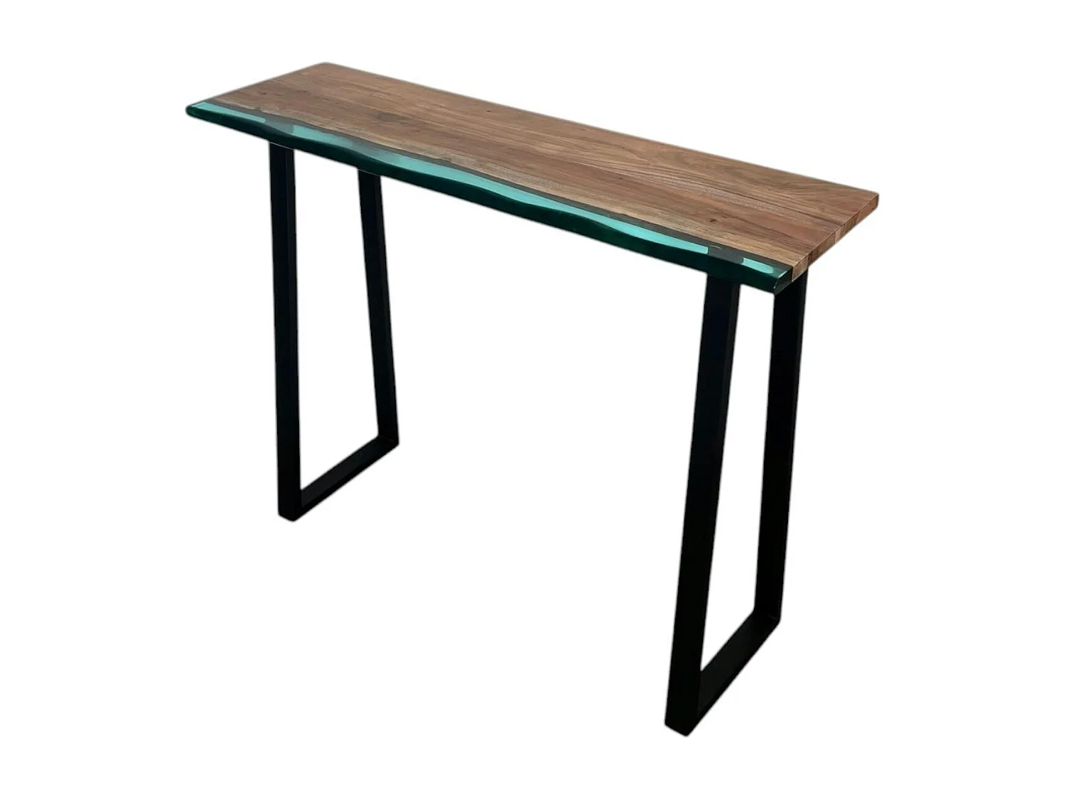 Console epoxy lagon et bois d'acacia BORA