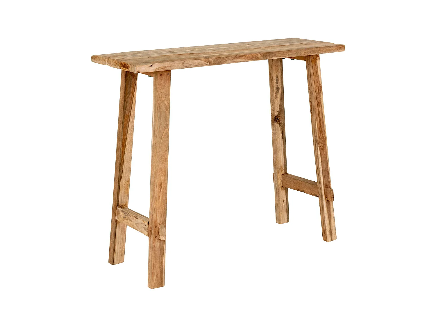 Console entrée rustique - bois clair, pieds tréteaux MENDOZA