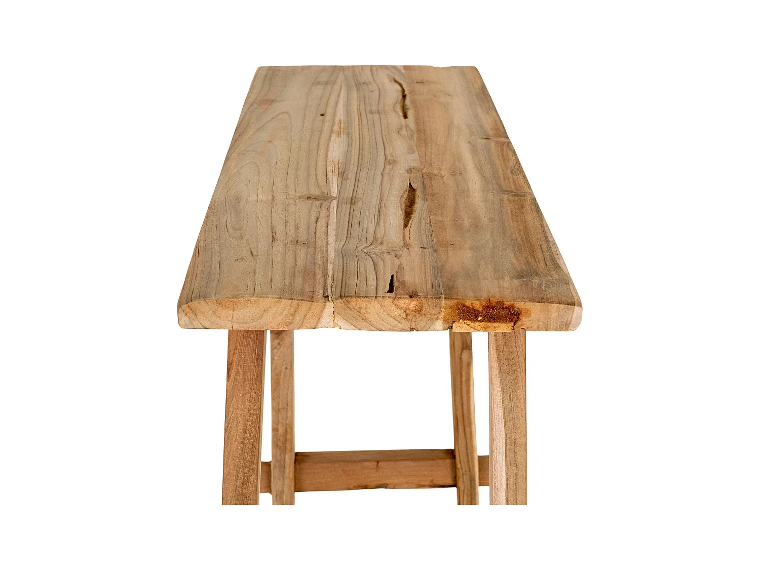 Console entrée rustique - bois clair, pieds tréteaux MENDOZA