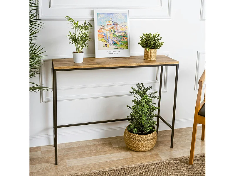 Console d'entrée moderne - plateau effet bois JENA