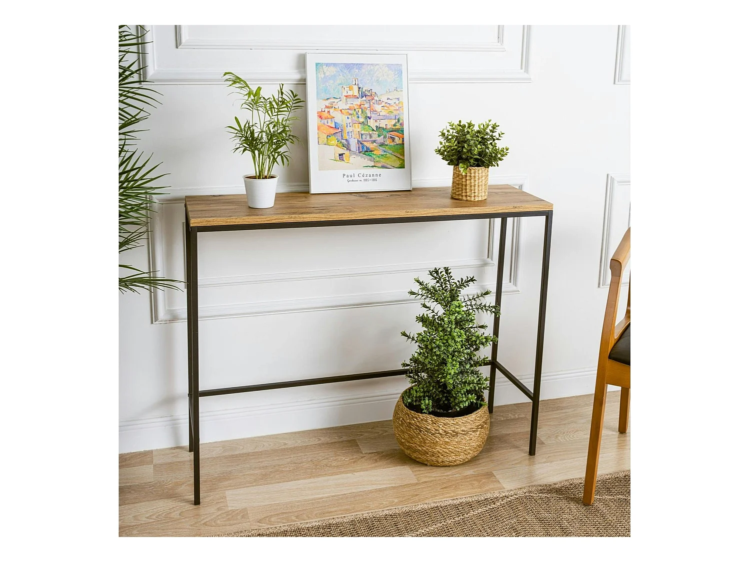 Console d'entrée moderne - plateau effet bois JENA