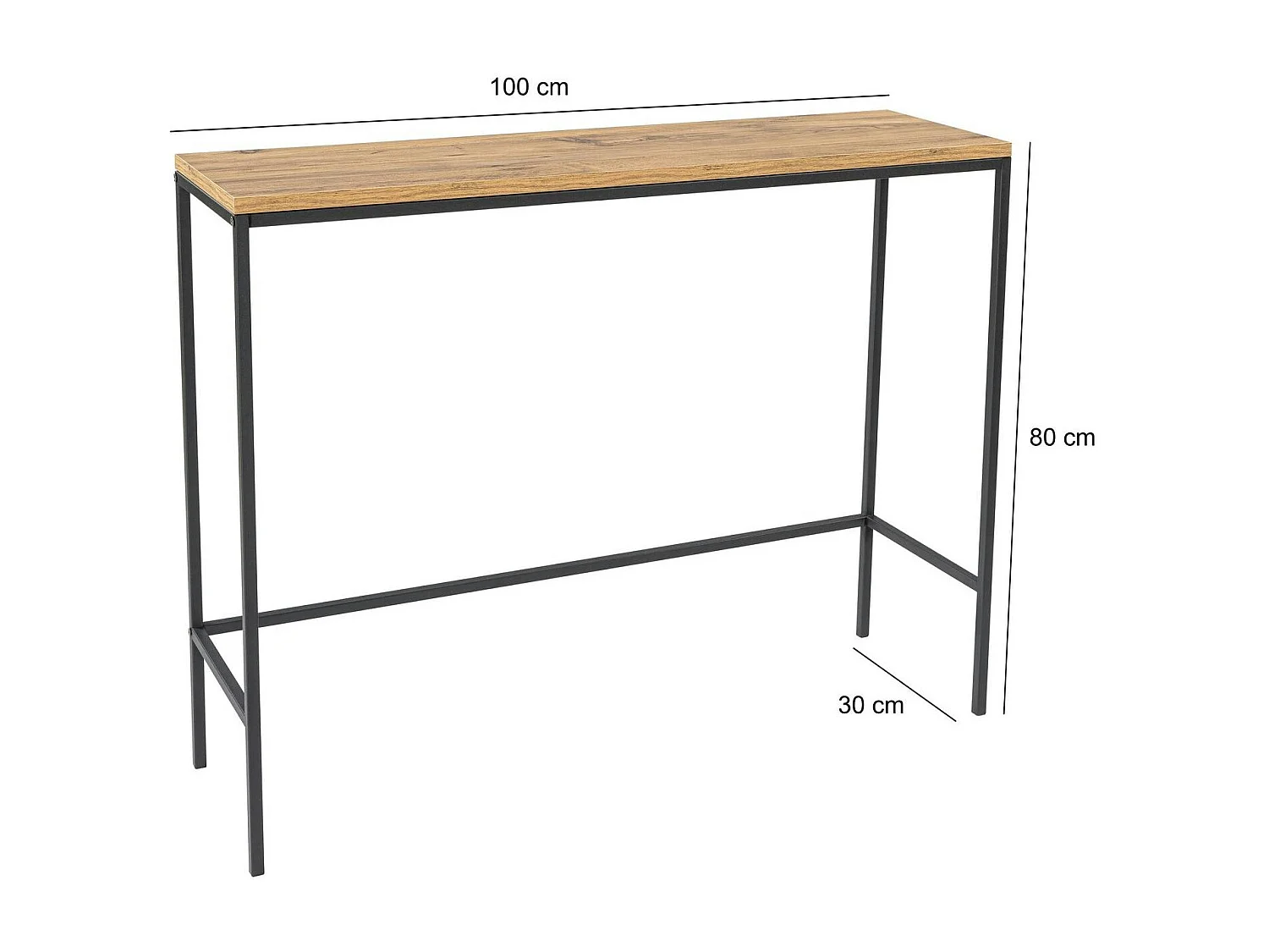 Console d'entrée moderne - plateau effet bois JENA