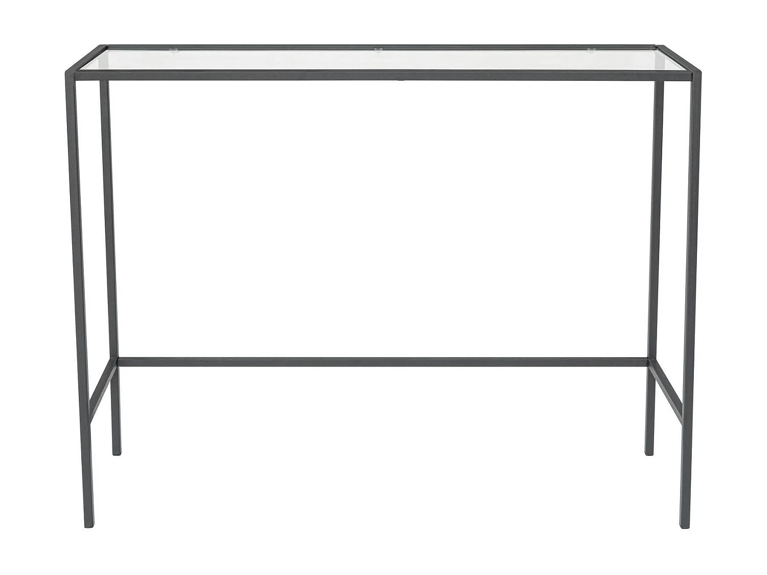 Console d'entrée design en verre et métal noir TULUM