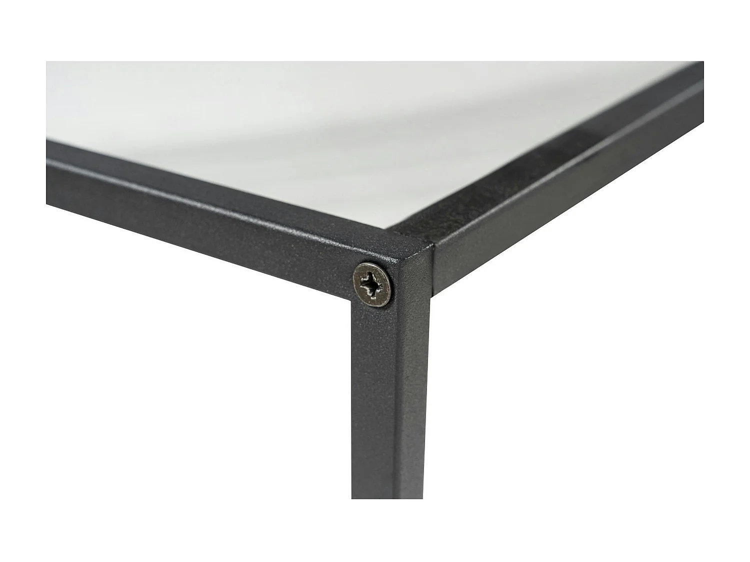 Console d'entrée design en verre et métal noir TULUM