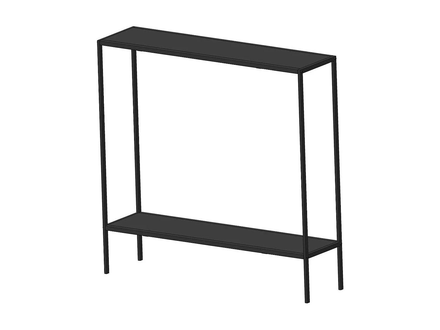 Console d'entrée noire minimaliste - 2 plateaux JENA