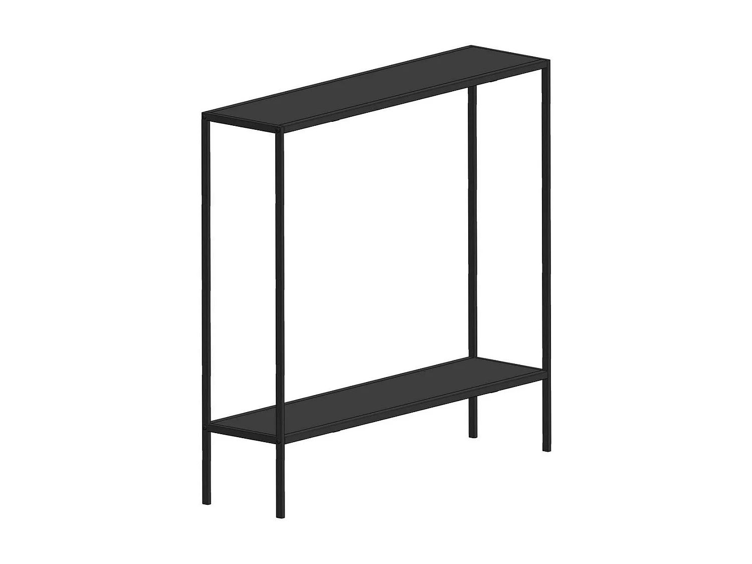 Console d'entrée noire minimaliste - 2 plateaux JENA