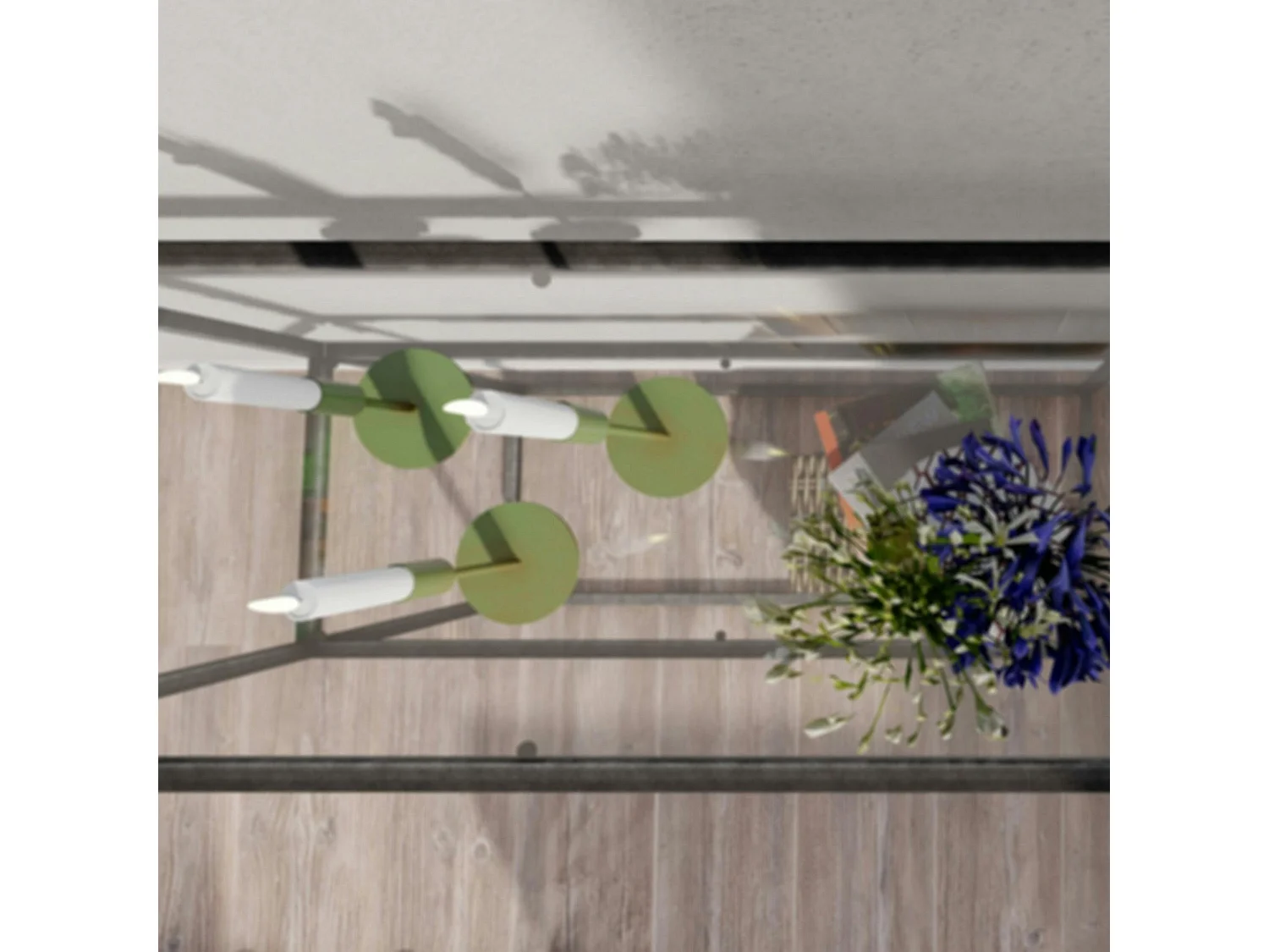 Console d'entrée en métal noir - 2 plateaux verre JENA