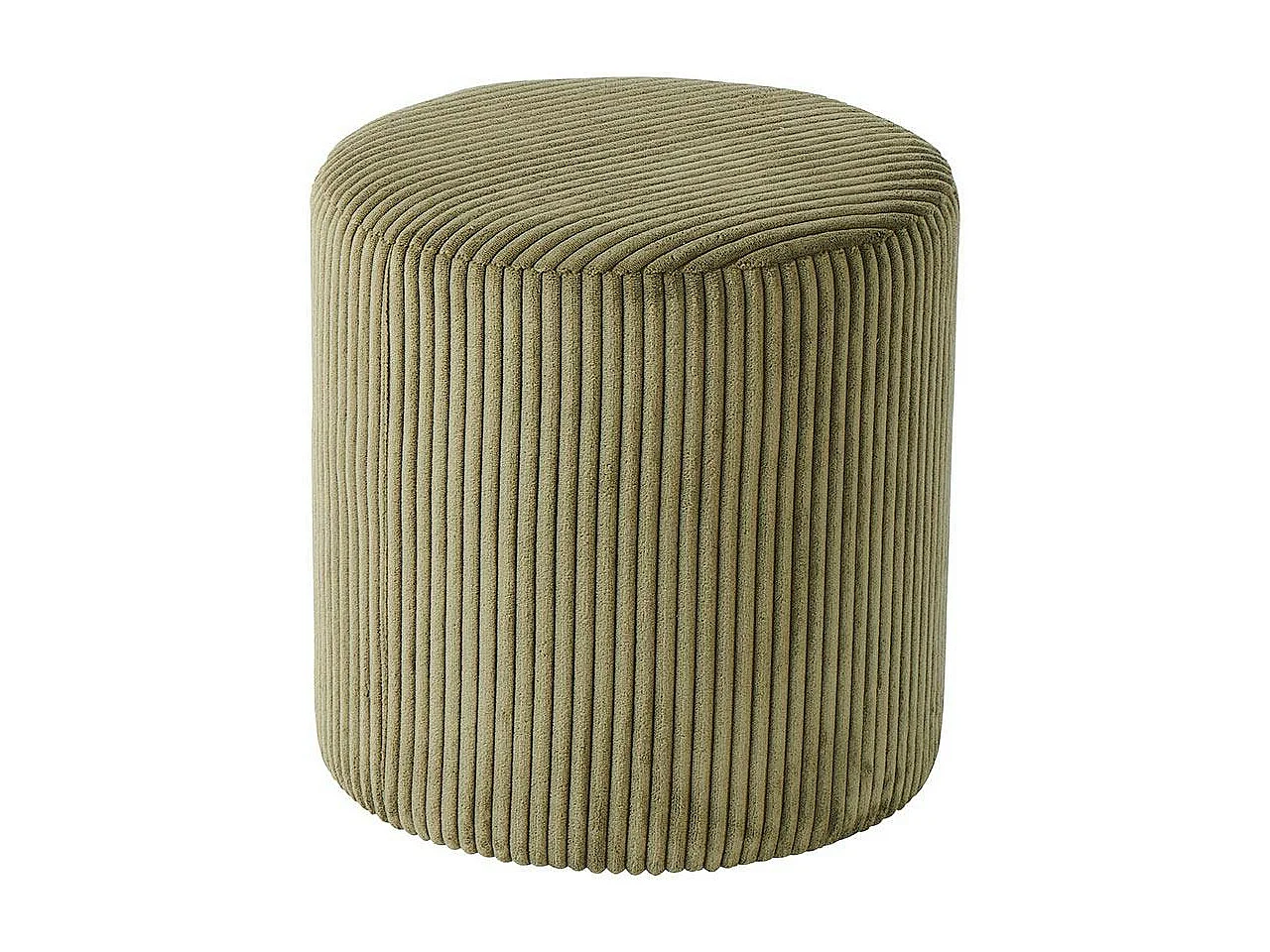 Pouf rond velours côtelé kaki (lot de 2) MALMOE