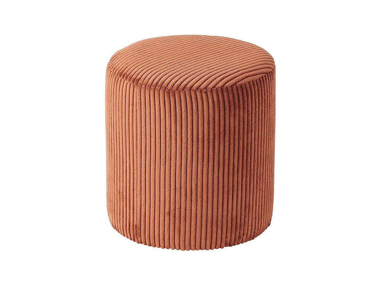 Pouf rond velours côtelé rouille (lot de 2) MALMOE