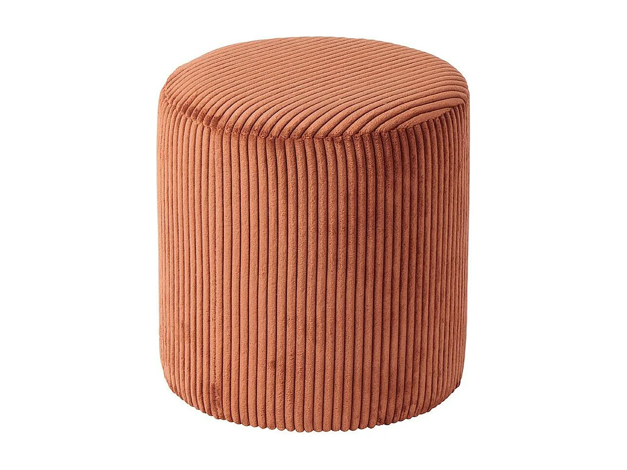 Pouf rond velours côtelé rouille (lot de 2) MALMOE