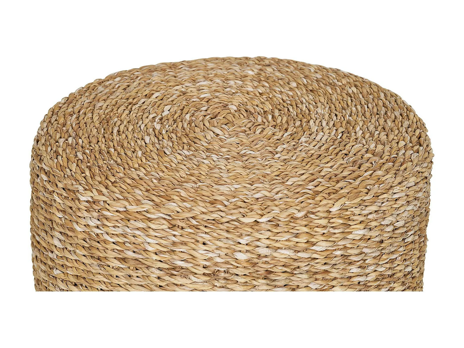 Pouf rond en jonc de mer, style bohème BRUGES