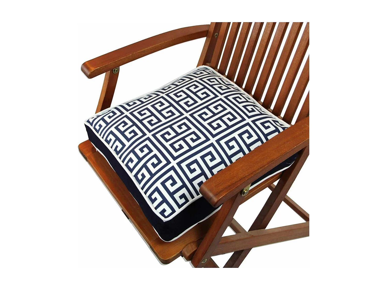 Galette de chaise rembourrée bleu foncé – motif rétro IZMIR