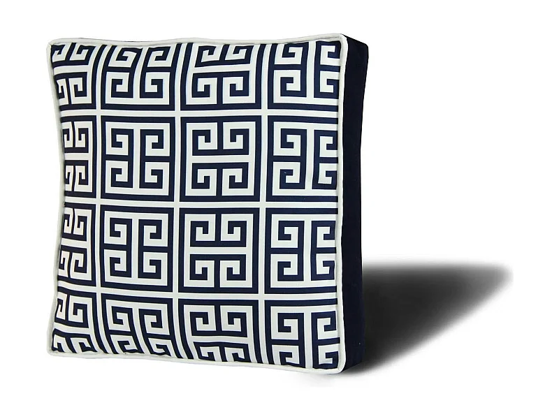 Galette de chaise rembourrée bleu foncé – motif rétro IZMIR