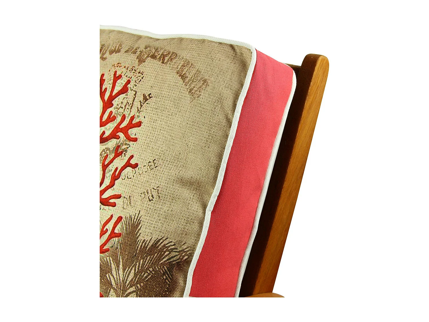 Galette de chaise vintage – corail rouge et palmier IZMIR