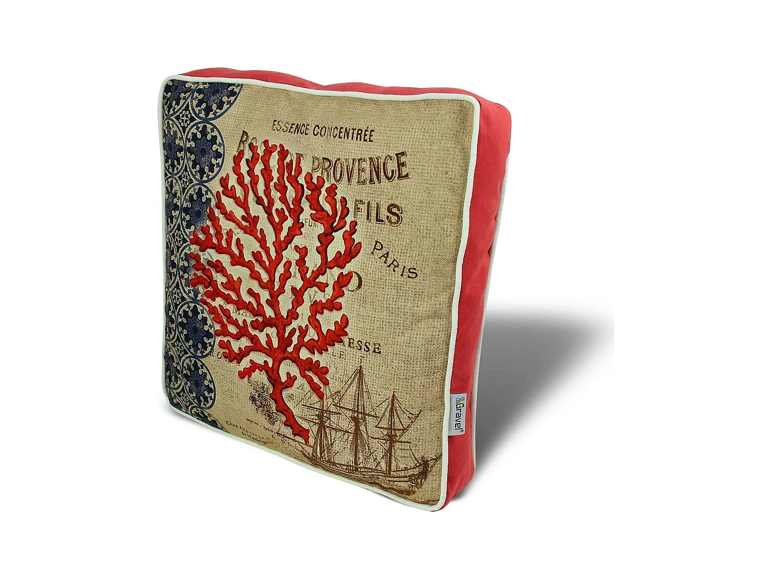 Galette de chaise vintage – corail rouge IZMIR