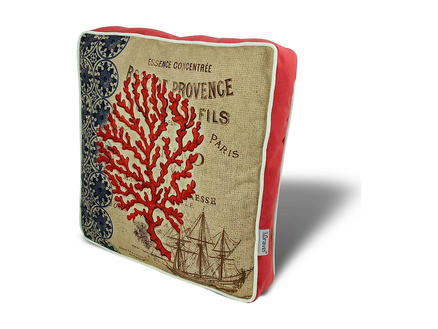 Galette de chaise vintage – corail rouge IZMIR