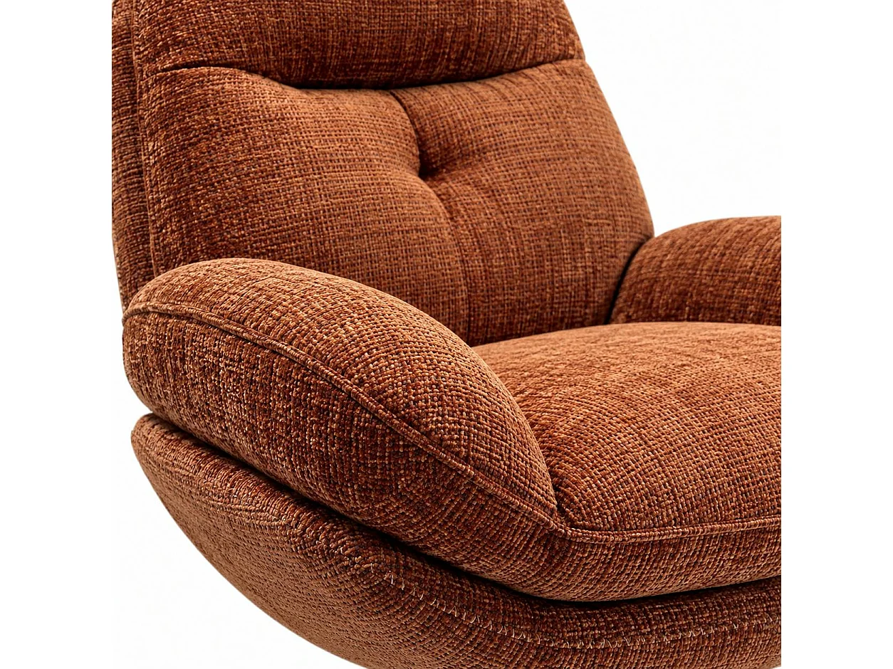 Fauteuil détente rouille pivotant avec repose-pieds IENA