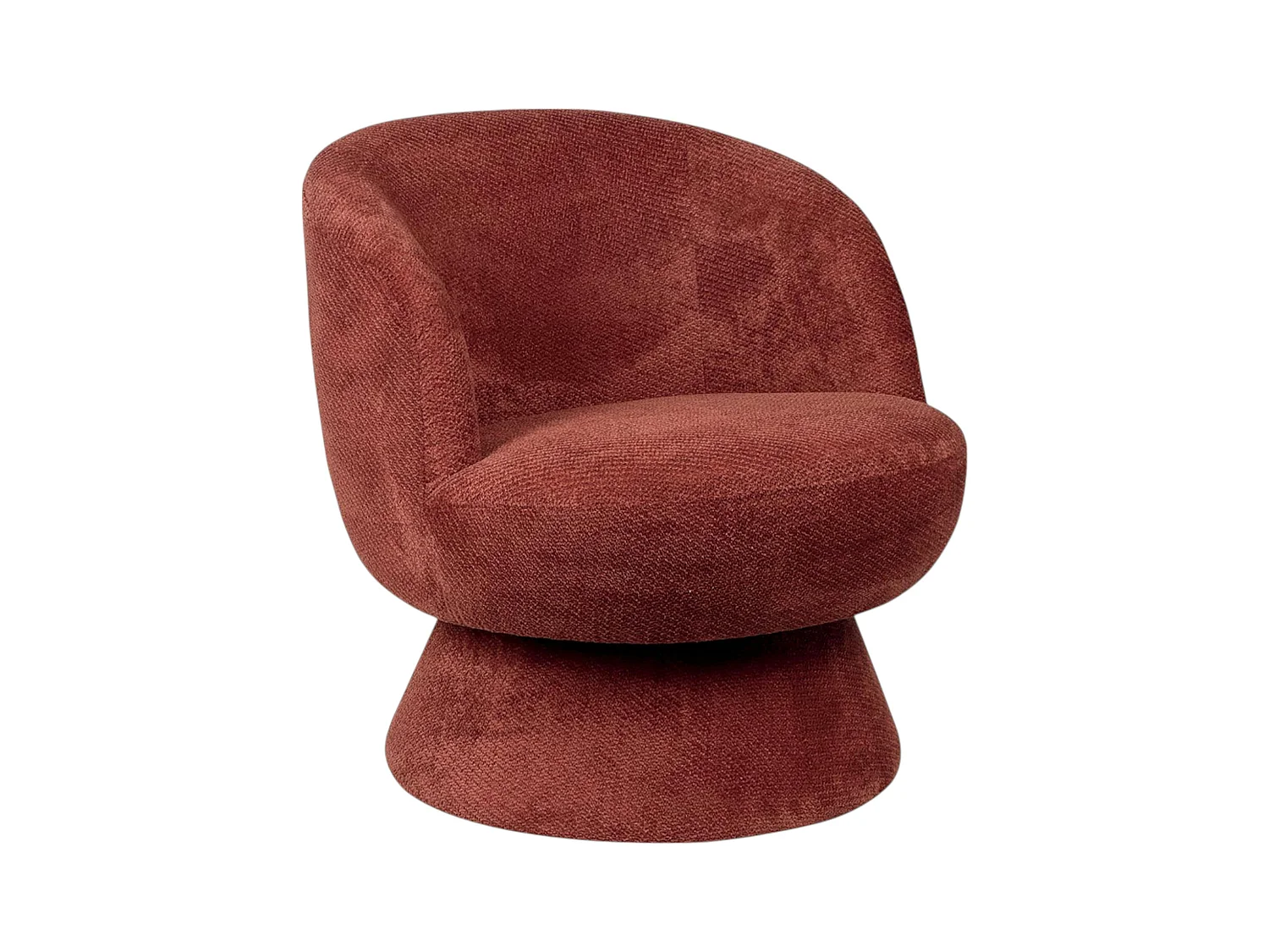 Fauteuil prune pivotant - tissu chenille, style rétro IENA