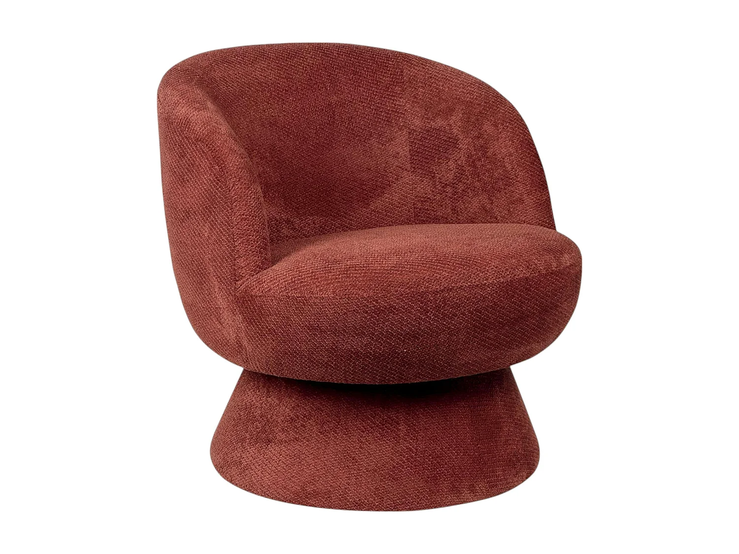 Fauteuil prune pivotant - tissu chenille, style rétro IENA